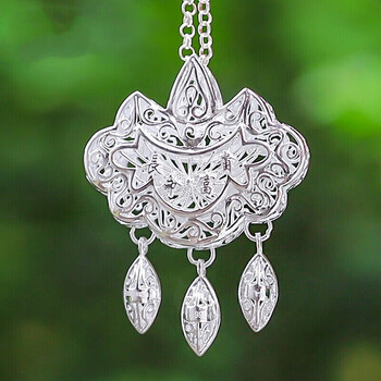 银锁成人女长命锁s990银饰项链镂空平安锁宝宝儿童足银锁成人毛衣链