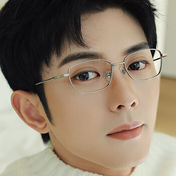 高度近视眼镜框男纯钛可配防蓝光防辐射抗疲劳变色无度数平光潮棕色