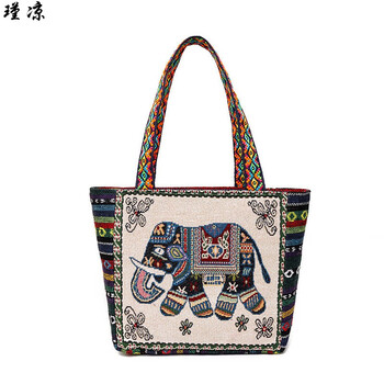 中国风包包女单肩包新款帆布包百搭耐用少数民族风刺绣上班手提包瑾凉