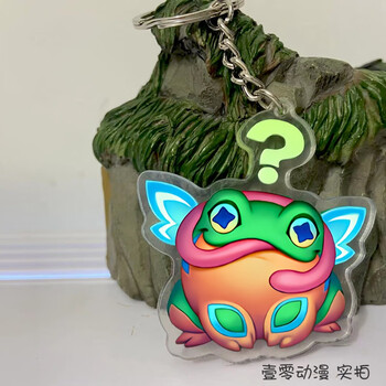 京佳周边 lol表情包钥匙扣带字挂件 联名岩雀流汗cos