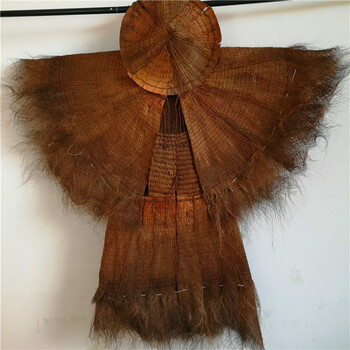 蓑衣可穿蓑衣斗笠草鞋鱼篓古风农家乐装饰复古纯手工棕榈衣老物件棕衣