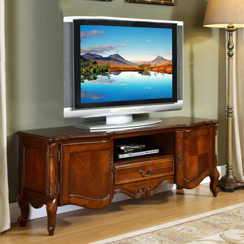 欧式实木电视柜美式客厅地柜电视柜卧室电视柜美式小户型电视机柜15米