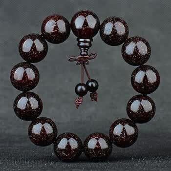 正宗大叶紫檀手串佛珠男女手串手链单颗金星老料油性檀木饰品文玩