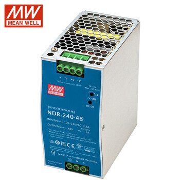 台湾明纬小型开关电源24v导轨驱动ndr75w120w240w480w12v48v10a薄工控