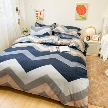 语桐家纺 被套单件单人床学生宿舍被罩双人1.5m1.8米寝室家用 巴尔曼 1.8米床四件套(被套180*220cm)