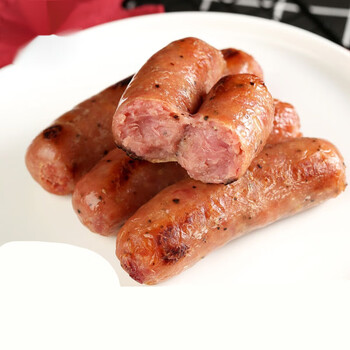 齐鲁黑猪肉肠(无添加) 原味*2袋 共400g(纯肉肠)