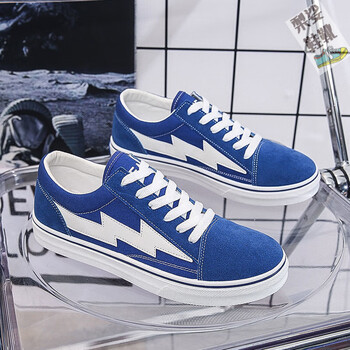 x storm低帮男鞋复仇风暴闪电帆布鞋子男韩 9100蓝色 40