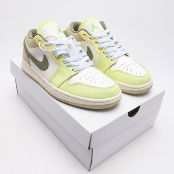 乔丹莆田airlowcny中国年aj1绿白中大童运动低帮休闲板鞋男女百搭绿白