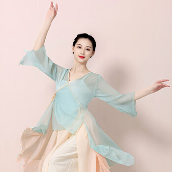 古典舞蹈服女飘逸练功服中国风艺考服装身韵纱衣中国舞演出服套装 伈