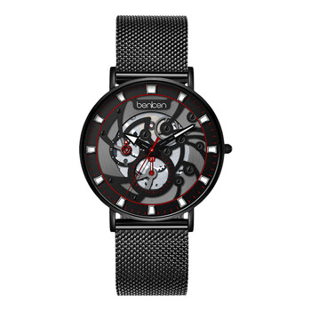 本肯男士手表青少年高中生大学生手表男潮流时尚镂空防水石英表男表