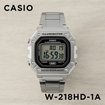 卡西欧手表casiow-218h-4b2户外运动时尚腕表方块防水电子表 w-218hd