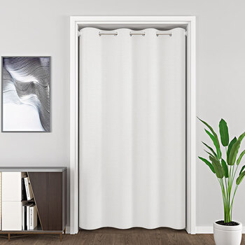 伸缩杆 门帘卧室隔断帘色布艺窗帘免打孔遮挡帘子过道空调挡风挂帘