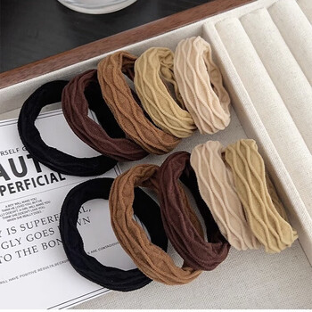 千银鸟扎头发头绳高弹力耐用发绳黑色发圈皮套橡皮筋 F065随机5根