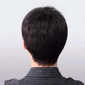 花蒂蔓中老年男士假发短发送爸爸自然透气无痕真人发丝帅气逼真男假