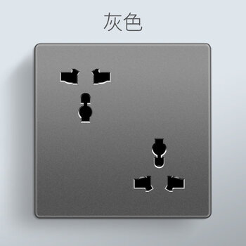 灰色错位六孔插座【图片 价格 品牌 报价】-京东