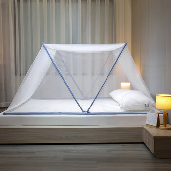 家纺 新款免安装开合静音蚊帐折叠无底易收纳学生宿舍遮光蚊帐防尘防