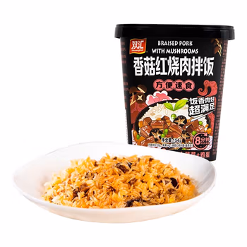 双汇（Shuanghui）香菇红烧肉拌饭154g*4桶速食盒装干拌米饭不开火美食