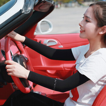 冰袖女士夏季防晒户外开车冰爽袖套臂套男士袖子防紫外线冰丝加长款