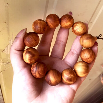 蝶灿崖柏手串太行20闪电水波龙胆高油陈化骨料佛珠红木文玩男女手链