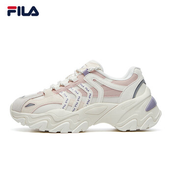 斐乐filasofia运动鞋女秋季新款时尚轻便运动休闲鞋鱼刺百搭女鞋奶