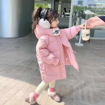 秦然361儿童羽绒服女童2023新款冬装小女孩宝宝韩版加绒加厚派克服