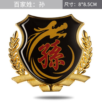 车洛绎百家姓车贴3d立体侧标国旗汽车姓氏尾标外装饰品vip车身金属车标孙2个 图片价格品牌报价 京东