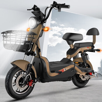 byuebike双碟刹新国标电动车两轮双人座锂电脚踏板助力车男女电瓶单车