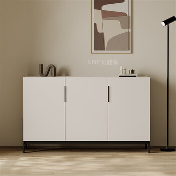 莱威卡极简风餐边柜无醛实木玄关矮柜简约现代客厅装饰柜沙发边柜茶水