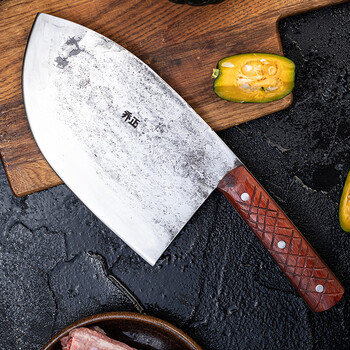 乔正手工锻打菜刀砍骨刀厨师刀具锋利猪肉刀厨房杀猪商用分割刀重型砍