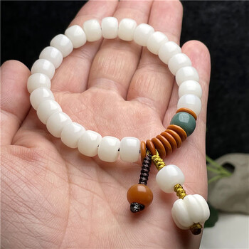 白玉菩提根手串男女白菩提子佛珠饰品单圈佛珠手链79桶