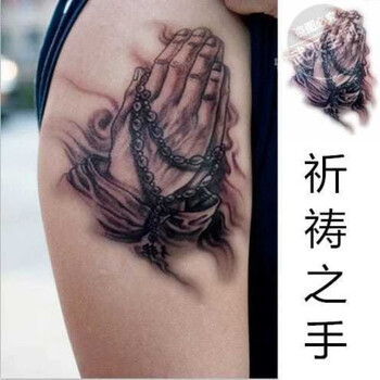 纹身贴佛像纹身贴防水男花臂 佛手手臂胳膊逼真小臂大臂刺青贴纸佛