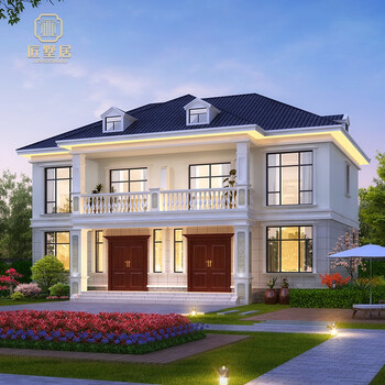 匠墅居 农村兄弟双拼别墅设计图纸二层别墅自建房设计图2105022样图