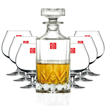 RCR意大利进口RCR拿破仑水晶玻璃白兰地杯酒樽醒酒器酒具套装7件套