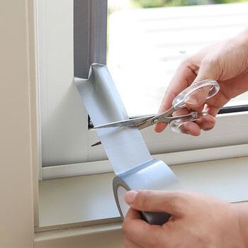 米良品封窗户胶带挡风神器密封条防风门底缝隙自粘型布基胶带美缝贴条 灰色 2卷装