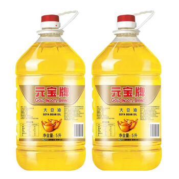 元宝牌大豆油5l餐饮酒店食堂炒菜整箱20香菜籽色拉食用油10升 元宝大