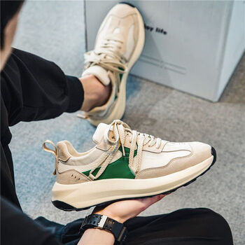 鞋男秋冬季2023新款潮流百搭男士运动休闲跑步老爹ins潮鞋rm230米色39