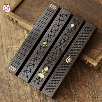 梵弘艺黑檀木卧香盒香炉家用室内香薰木质檀香炉沉香线香紫光檀香盒