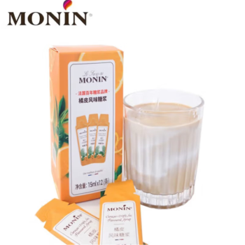 莫林莫林MONIN橘皮风味液体糖浆奶茶咖啡伴侣咖啡调味 15ml*12支糖条
