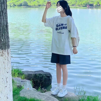 姗存141619初中生高中女生穿的单套装2023夏季短袖女学生t恤宽松休