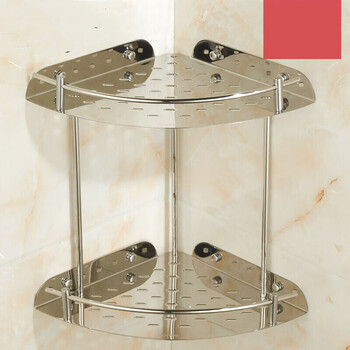 希箭304不锈钢双层三角篮卫浴挂件厕所卫生间置物架浴室墙角挂篮