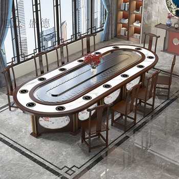 小圆桌餐桌火锅桌长方形旋转餐桌酒店电动传送带实木大椭圆桌饭店20人