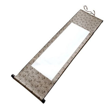 刻沫 空白画轴 宣纸卷轴 书法国画横幅立轴竖挂装裱挂轴 褐色横幅不带