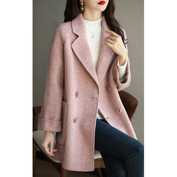 吉诺丰京一线品牌剪标出口女装秋冬装时尚气质百搭呢子大衣外套女