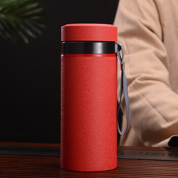 茗香茶韵宜兴纯手工紫砂杯内胆保温杯过滤泡茶杯男士大容量水杯中国红