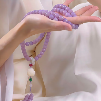 一叶禅意紫罗兰仲夏夜之梦天然菩提手串108颗念珠佛珠好物
