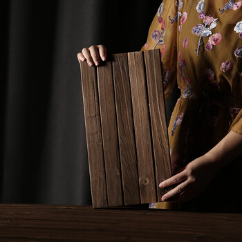 做旧木板托盘 拍摄道具复古手工拍照老木板暗调美食菜品摄影小砧板