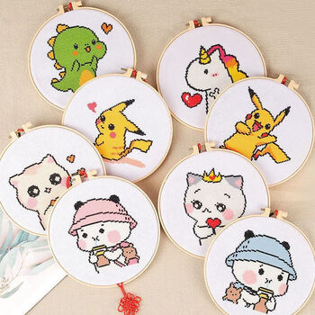 abdt儿童十字绣猫咪可爱卡通小件手工简单线绣小幅挂件初学者新手刺绣