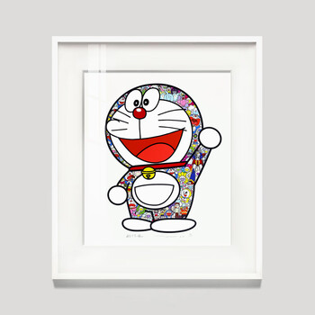 村上隆装饰画哆啦a梦版限量 潮牌挂画玄关办公室装饰 村上隆装饰画哆
