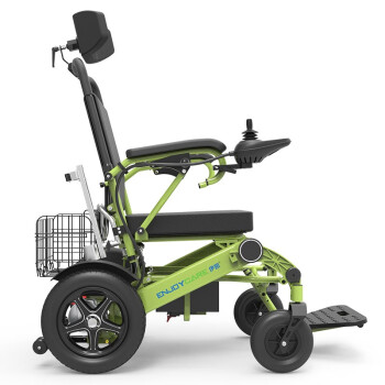 伊凯 智能电动轮椅车老年人残疾人折叠轻便老人车可上飞机铝合金锂电池四轮代步车EPW61-601 苹果绿-6AH锂电-续航10KM