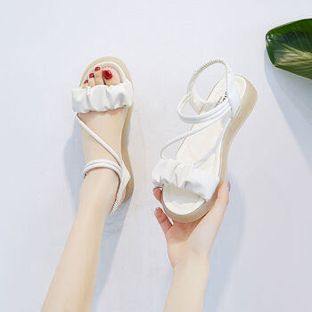 女中学生女凉鞋2022新款夏季软底凉鞋女公主凉鞋洋气女大童鞋 白色 35